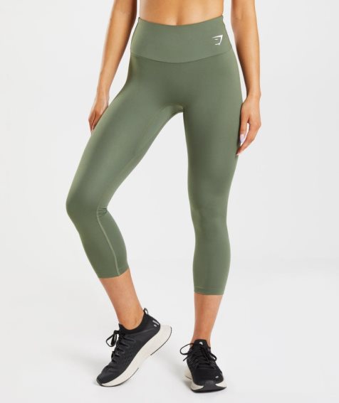 Women's Gymshark Training 7/8 Leggings Olive | CA 85NA17